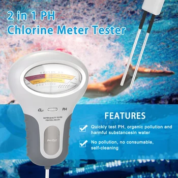 2 in 1 Chloras, PH Metras Testeris PC-102 PH Testeris Chloro Vandens Kokybės Testavimo Prietaisas CL2 Matavimo Baseino Akvariumas