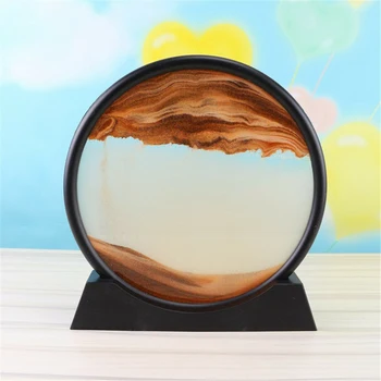 Judančios Smėlio paveiksl Turas Stiklo 3D Kraštovaizdis Teka Smėlio Rėmo Hourglasses Dekoro Namų TP-Karšto