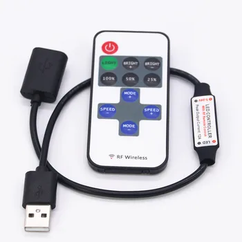 5V USB LED Juostelė Blankesnė 11KEY Valdytojas RF Nuotolinio USB 5V LED Dimmer, Nuotolinio valdymo pultelis 