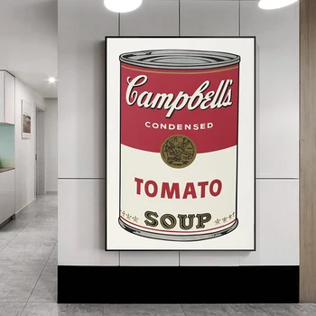 Pop Art Print Sienos Meno Tapybos Abstrakčiai Andy Warholas Pomidorų Sriuba Plakatas HD Spaudinių Dekoratyvinis Nuotraukos Kambarį Cuadros