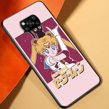 Japonų Anime Sailor Moon Už POCO C3 M3 M2 X3 NFC X2 F3 F2 F1 Pro Mi Žaisti Sumaišykite 3 A3 A2 Lite A1 6X 5X CC9E Minkštas Telefono dėklas
