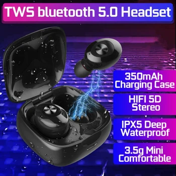 Bluetooth 5.0 Belaidės Ausinės Stereo In-ear Sporto Ausinių XG-12 IPX5 atsparumas Vandeniui Mini Ausinės Su Įkrovimo Atveju