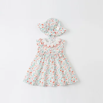 DBM17519 dave bella vasaros baby girl mielas lankas gėlių spausdinti suknelė vaikų mados šalis suknelė vaikams kūdikiams lolita drabužiai