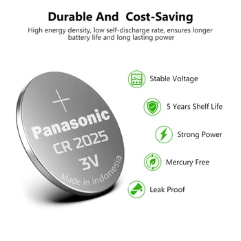 1pc originalaus PANASONIC Mygtuką Li-Po Ličio Cell Baterija CR2025 Laikrodžiai 3V Kontrolės Žaislas Baterijas LED Žibintai, Žaislai, Laikrodžiai