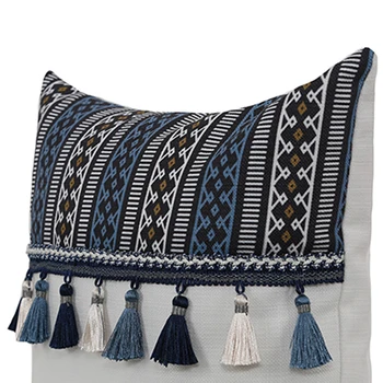 Marokas Mėlyna Spausdinti kutas aikštėje Pagalvėlė Padengti 45x45cm Geometrinis Žakardo Kutas pagalvę padengti gyvenamasis kambarys sofos pagalvę padengti