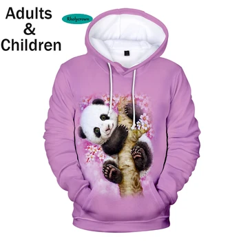 Klasikinis Hip-Hop Rudenį 3D Spausdinimo Gobtuvu Vaikai Panda Berniukų, Mergaičių Puloveriai) su Balta Hoodie Gyvūnų Panda Hoodies Vyrams, Moterims Palaidinės