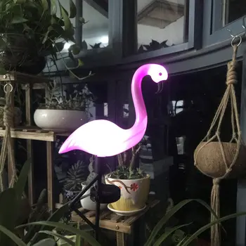 1PCS Led Flamingo Vandeniui Saulės Vejos Šviesos Lauko Sodo Puošmena Šviesos Sodas Grindų Su Kraštovaizdžio Žibintai