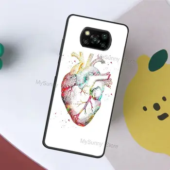 Žmogaus Širdies Anatomiją Už Xiaomi Mi 11 Pro 9T 10T 10 Pastaba Lite Mi 11 Ultra Telefoną Atveju POCO M3 X3 Pro F2 F3