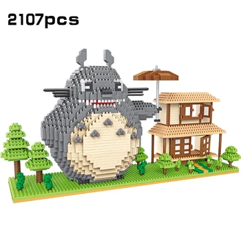 Japonija Klasikinis Anime Totoro 2107pcs Animacinių filmų Mini Micro Modelis Statyba Blokai, Plytos, Žaislai berniukams, Kalėdų Dovanos