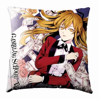 Anime, Manga Kakegurui Šilko pagalvių užvalkalai 40x40cm Pagalvės užvalkalą Padengti Sėdynės Patalynės, Pagalvėlių 001