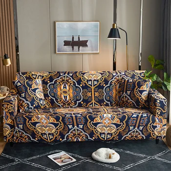 Sofa Cover Atspausdintos Kambarį, Elastingas atsparus Dulkėms Dėvėti-Resista,1 2 3 4 Vietų, Europos Stilius, L-Formos Sofos Slipcover