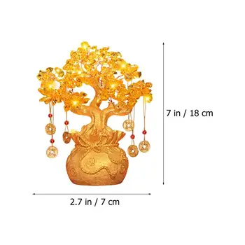 Crystal Likimo Medžio Apdaila Namo Darbalaukio Puošmena Aukso Office Dekoratyvinis Miniatiūriniai