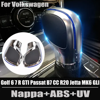 Mechaninė Pavarų Perjungimo Rankenėlė Volkswagen VW Golf 6 7 R GTI Passat B7 B8 CC R20 Jetta MK6 GLI ABS Oda Klijuoti Svirties Rankenėlę Shift