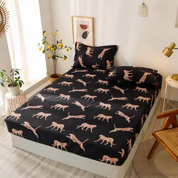 KARŠTO parduoti Seksualus mados leopard Įrengtas lapas lova lakštai padengti Lovatiesė Turas elastinga 90*200*30 cm 180*200*30 cm