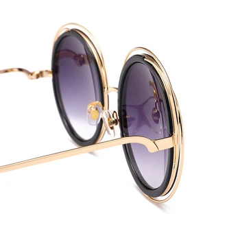 Carlina Negabaritinių Apvalūs Akiniai nuo saulės Moterims Prekės ženklo Dizaineris Saulės Akiniai Moterų Kokybės Ponios Atspalvių Veidrodis lunette