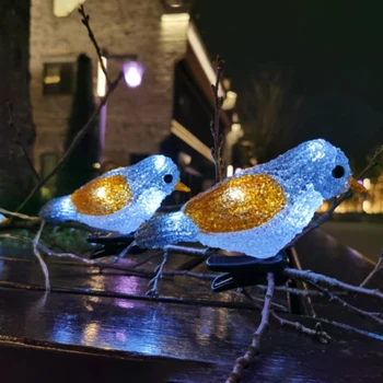 Akrilo Paukščių LED Saulės String Šviesos Lauko Vandeniui Medžio Apdaila Šviesos Sodas Atostogų Žibintų Užuolaidų Šviesos Įrašą