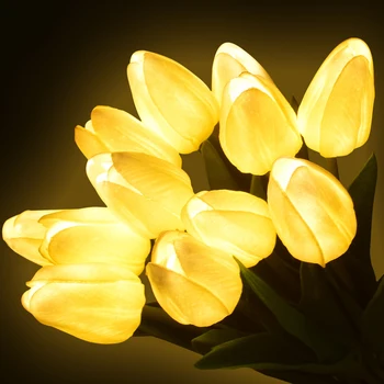 Naktiniai Tulpės, Dirbtinės Gėlės, Viešbučio, Miegamojo, Vestuvių Nekilnojamojo Touch Pokylių Dovana Kambarį Sodo Namų Dekoro LED Šviesos Naktį