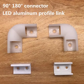 90 arba 180 laipsnių kampu jungtis, LED kampas aliuminio profilio nuorodą, V profilis jungties, U profilis jungtis