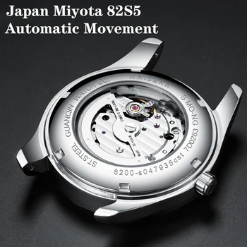 GUANQIN Dizainą, Prabangos Prekės ženklo Vyrai Laikrodžiai Automatinė Japonija Žiūrėti Vyrų Volframo plieno, atsparus Vandeniui, Verslo, Sporto Mechaninis Laikrodis