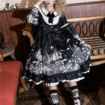 Anbenser Gothic Lolita Dress Moterų Dark Angel Serijos Moterų Suknelės Japonų Stiliaus Princess arbatėlė LO Suknelė Cosplay Kostiumai