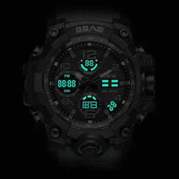 Vyrų Sporto Laikrodžiai Dvigubas Ekranas Analoginis Skaitmeninis LED Elektroniniai Kvarciniai Laikrodžiai Vandeniui Plaukimo Karinės Žiūrėti