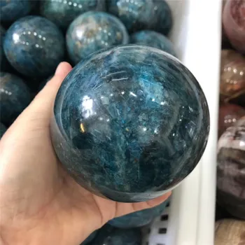 Natūralių kristalų mėlyna apatite sferiniai rutuliniai akmens mineralinė remontas, namo apdaila