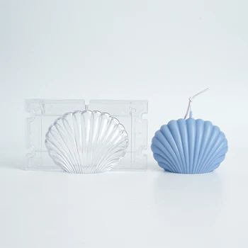 3D Seashell Žvakių Liejimo formos Aromatizuoti Žvakės Pelėsių Rankų darbo Žvakė Priėmimo Shell Aromaterapija Gipso Formų Plastiko Šukutės Muilo Forma