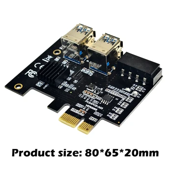 PCI-E PCIe adapteris Molex 4-pin power port PCI-Express 1x iki 16x kasybos riser card 1to4 USB 3.0 daugiklis, BTC Miner