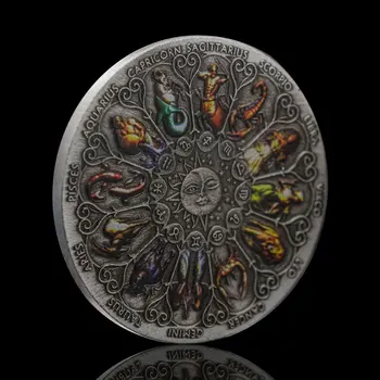 Dvylika Zodiako Žvaigždynų Kolekcines Monetos Originalios Monetos Turėtojas Iššūkis Monetos Kūrybos Dovana Dropshipping