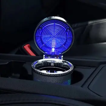 Automobilio peleninę su LED šviesos cigarečių, cigarų peleninę konteinerių peleninę dujų baliono dūmų puodelio laikiklis laikymo taurės automobilių reikmenys