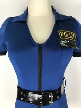 Seksualus Policininkės Kostiumas Suaugusi Policininkas Pareigūnas Cosplay Vienodas Blue Seduction Užtrauktukas Policijos Suknelė, Diržas Skrybėlę Žaislas Antrankiai