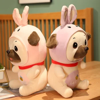 30-75cm Karšto Animacinių filmų Šuo Gyvūnų iškamšų Pliušiniai Žaislai Kawaii Minkštas Šuniukas Lėlės Dress Up Rabbit Žaislas Vaikams Plushie Lėlės Mergaitėms Dovanų
