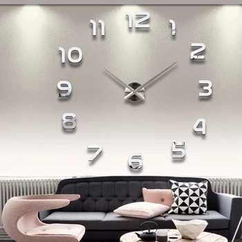 Didelis Sieninis Laikrodis Lipdukas Didelis Skaitmeninis 3D 