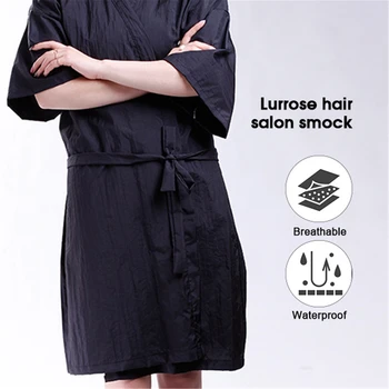1PC Salonas Kliento Suknelė Rūbeliai Žaliojo Plaukų Salonas Plaukų Pjovimo Smock Klientams Kimono Stiliaus (Juoda) Kirpimas Medžiaga