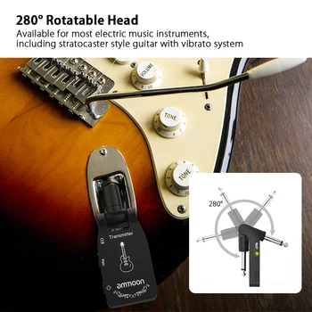 Ammoon Belaidis 2.4 G Gitara Siųstuvas & Imtuvo Sistema, USB chargine 6-Channel Audio Elektrinė Gitara, Bosinė Gitara priedų