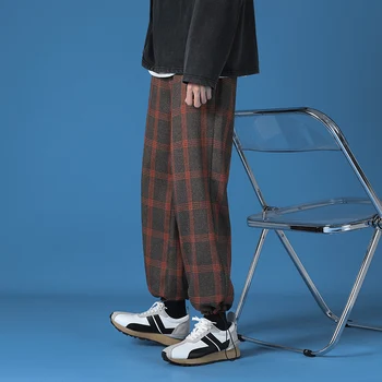 Vyriški Atsitiktinis Pledas Haremo Kelnės korėjos Žmogus, 2021 Laisvi, Patogūs Ilgio Kelnės Harajuku Naujas Vyrų Plius Dydis Streetwear Kelnės