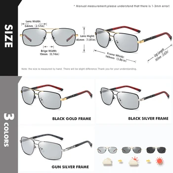 2021 Aikštėje Photochromic Akiniai nuo saulės Vyrams Poliarizuota Moterų Akiniai Klasikiniai Unisex Vairavimo Akiniai Anti-Glare gafas de sol hombre
