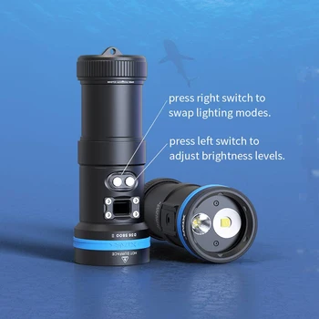 XTAR Super Šviesus Nardymo Žibintuvėlis IPX8 Vandeniui Profesionalus LED Scuba Diver, Šviesos Povandeninio Žibinto Lempa Žibintuvėlis D36 5800