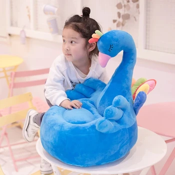 1pc 60cm Puikus Vaikams Pliušinis Swan Sofa-lova, Kėdės Sėdynės Baby Lizdą Miega Lovoje Suaugusiųjų Minkšta Pagalvėlė Įdaryti Flamingo Povas Pliušiniai Žaislai