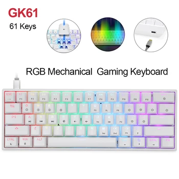 Geek Individualų GK61 61 Klavišų Mechaninė Žaidimų Klaviatūra Karšto Keitimo Gateron Optinis Jungiklis RGB Tipo C 60% Laidinių Klaviatūrų