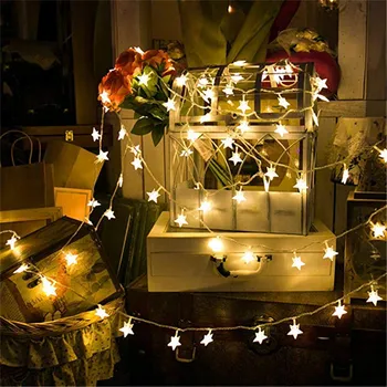 Pasakų Žibintai Žvaigždė Kamuolys LED String Žibintai Kalėdinė Girlianda, Patalpų Miegamųjų Namo Vestuvių Naujųjų Metų Dekoracija AA Baterija