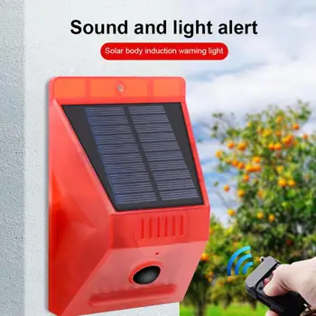 Saulės Šviesos Signalizacijos Nuotolinio Valdymo Signalas, Sodo, Anti-theft Alarm 24 valandų Garso Ir Šviesos Signalizacijos Režimas 8 LED Saulės Šviesa