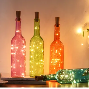 10 VNT Baterija kamštienos butelį šviesos 2m LED šviesos juosta šviesos gimtadienio vyno butelio kamštis šviesos juosta (Be baterijos)