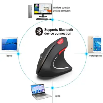 Naujas Ergonomiškas Vertikalus 2.4 GHz 2400 DPI Belaidžio Žaidimų 6D Bluetooth Mouse Kit 