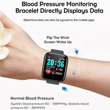2021 Y68 Smart Watch Vyrų, Moterų Kraujo Spaudimas Fitness Tracker Apyrankę Smart Laikrodis D20 Vandeniui Sporto Smartwatch 