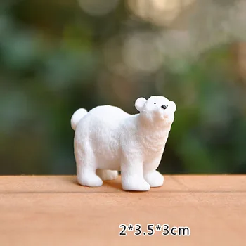 Polar Pasaulio Mielas Įvairių Kelia MINI Polar Bear Lėlės Tortas Topper Modeliavimas Gyvūnų Statulėlės Vaikams Džiaugtis, Mielos Dovanos Desertas Dekoras
