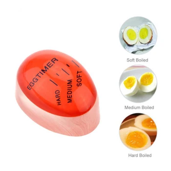 1pcs Kiaušinių Tobula Spalva Keičiasi Laikmatis Yummy Minkštas Sunku Virtų Kiaušinių Virimo Virtuvė Eco-Friendly Dervos Kiaušinių Laikmatis Raudona laikmatis įrankiai