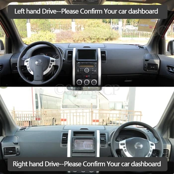 Aukštos kokybės odinė prietaisų skydelio apsaugos trinkelėmis ir šviesos-įrodymas, padas Nissan X-Trail T31 2008-2013 M. XTrail automobilių reikmenys