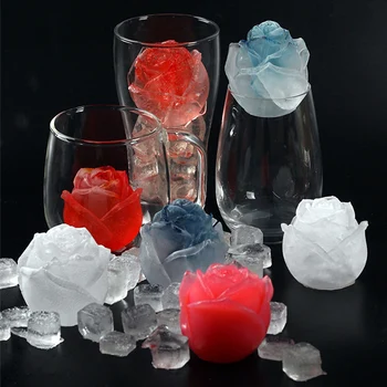 S/M/L/XL 3D Rose IceCube Pelėsių Silikono Rožių Gėlių Ledo Pelėsių Naudojamas Vyno Gerti Apdaila Virtuvės Įrankiai ir Įtaisai TB Pardavimas