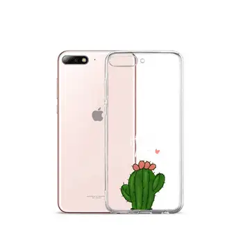 Stiprus Kaktusas Animacinių filmų Mielas Telefono dėklas Permatomas iPhone Samsung S 11 12 6 7 8 9 10 20 Pro X XS Max XR Plius lite Funda